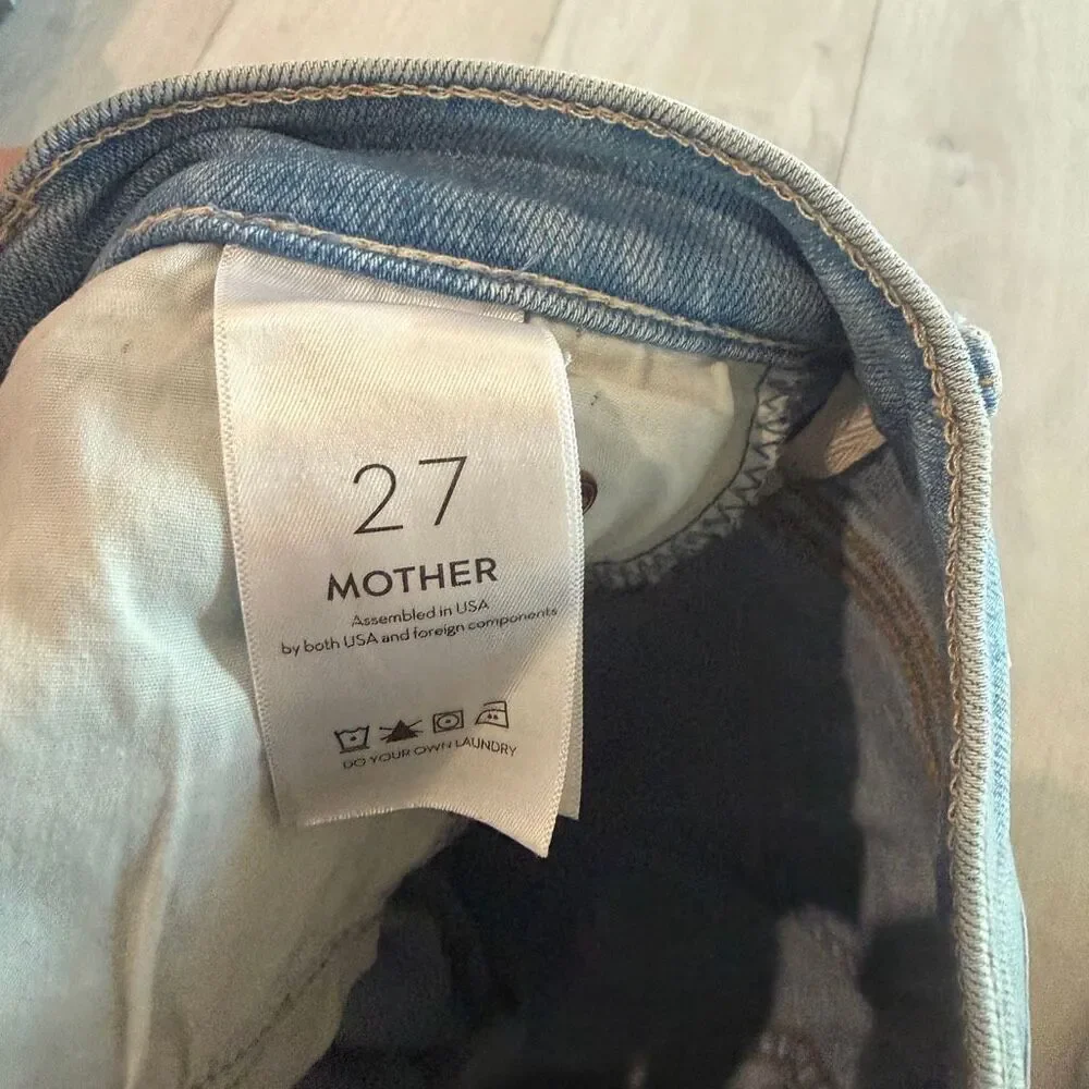 Mother the stunner zip ankle step chew woman jeans size 27